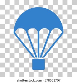 Parachute icon. Vector illustration style is flat iconic symbol, cobalt color, transparent background. Designed for web and software interfaces.