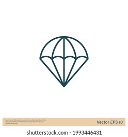 plantilla de logotipo del vector de icono paracaidista