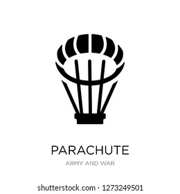 parachute icon vector on white background, parachute trendy filled icons from Army and war collection, parachute simple element illustration