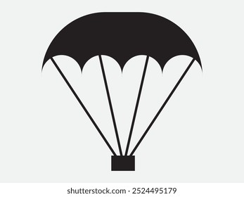 Fallschirm-Symbol, Vektor. Fallschirm-Symbol auf weißem Hintergrund.