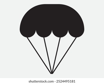 Fallschirm-Symbol, Vektor. Fallschirm-Symbol auf weißem Hintergrund.