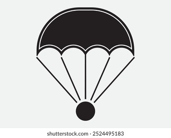 Vector de icono de paracaídas. Icono de paracaídas sobre fondo blanco.