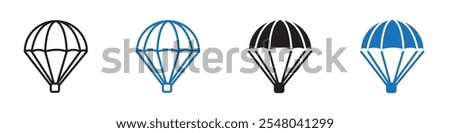 Parachute icon Vector set outline