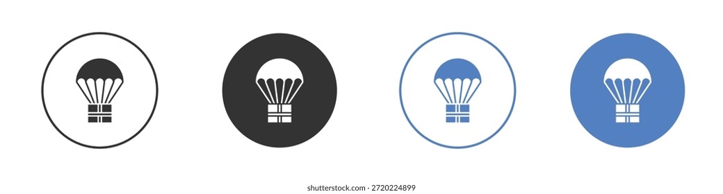 Ícone de paraquedas para web design. pixel ícones planos perfeitos