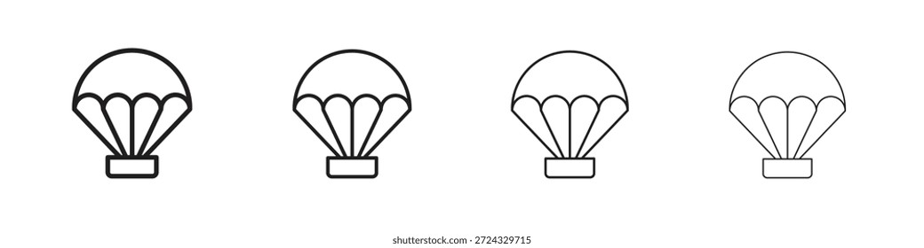 Parachute icons for mobile concept and web design color editable
