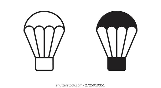 Iconos de paracaídas. Icono lineal de Vector aislado sobre fondo blanco.