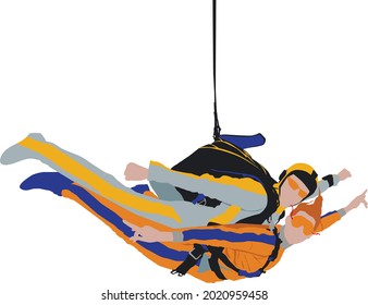 salto en paracaídas en tándem con un instructor en el cielo 