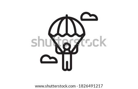 Parachute jumper man icon. Simple illustration of parachute jumper man vector icon for web design isolated on white background