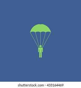 Parachute jumper. Vector concept illustration for design.