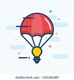 Parachute with Light Bulb Idea Delivery Concept