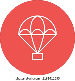 Parachute line circle icon vector image. Can also be used for web apps, mobile apps and print media.