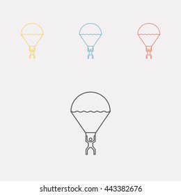 Parachute line icon, parachutist. Vector illustration.
