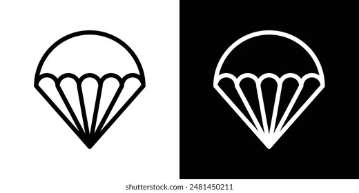 Parachute line icon vector illustration set.