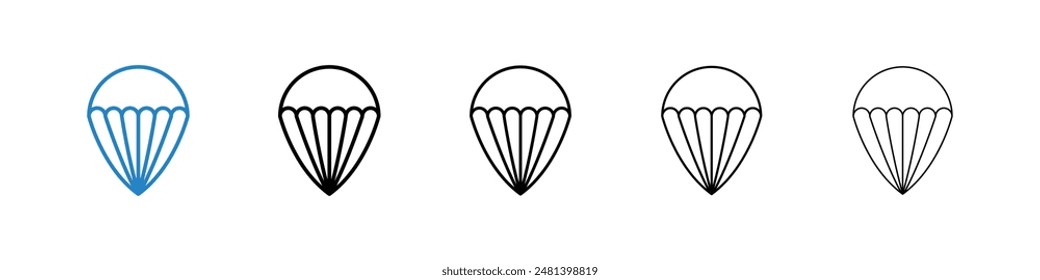 Parachute liner icon vector set.