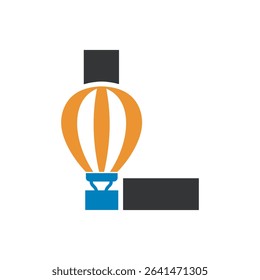 Parachute Logo combine with letter L vector template