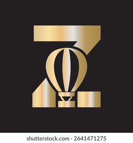 Parachute Logo combine with letter Z vector template