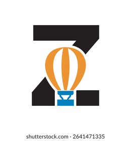 Parachute Logo combine with letter Z vector template