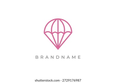 Plantilla de Vector de diseño de logotipo de paracaídas.
