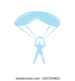 Parachute logo icon design and symbol skydiving vector illustration