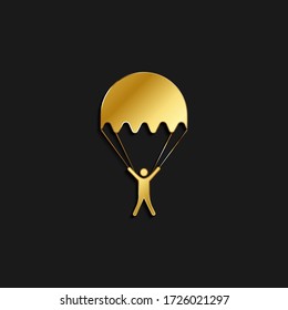 Parachute, man, icon gold icon. Vector illustration of golden style