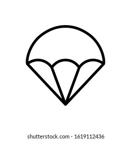 Parachute open vector icon illustration.