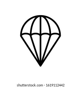 Parachute open vector icon illustration.