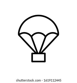 Parachute open vector icon illustration.