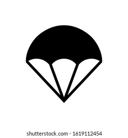Parachute open vector icon illustration.