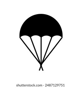 Parachute open vector icon isolated on white background.