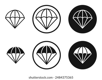 Parachute outlined icon vector collection.