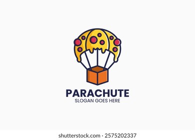 Parachute Pizza Logo. Vector Illustration