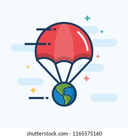 Parachute with Planet Earth Delivery Protection Concept