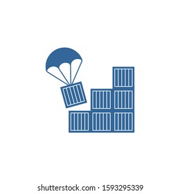 parachute put a container box vector