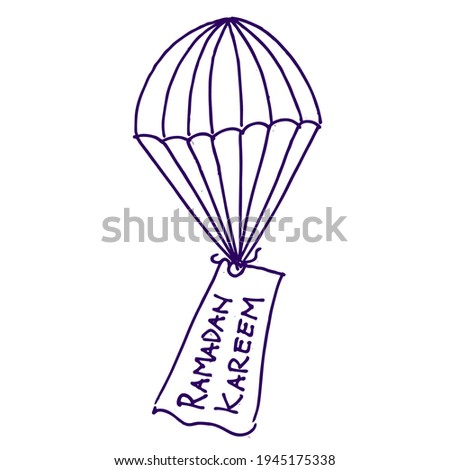 parachute with the Ramadan Kareem
