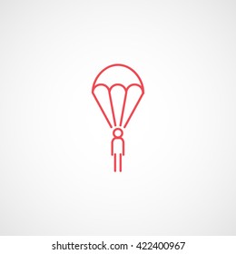 Parachute Red Flat Icon On White Background