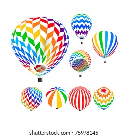 Parachute set, vector illustration,