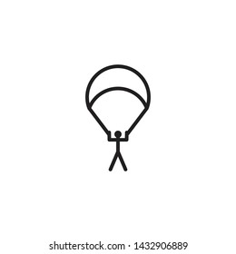 Parachute, skydiver symbol vector icon