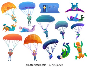 skydiving animated clipart excited