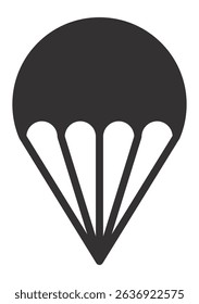 Parachute slowly descending to the ground representing safety, rescue, emergency and extreme sports, perfect illustration for websites and mobile apps