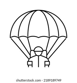 parachute soldier line icon vector. parachute soldier sign. isolated contour symbol black illustration
