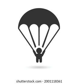 Parachute sport illustration. parachutist icon.