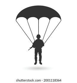 Parachute sport illustration. parachutist icon.