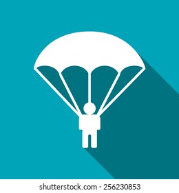 Parachute sport illustration. parachutist icon