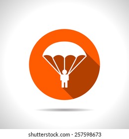Parachute sport illustration. parachutist icon