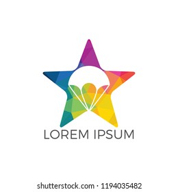 Parachute star shape logo design. Delivery air balloon symbol. Business corporate vector icon.