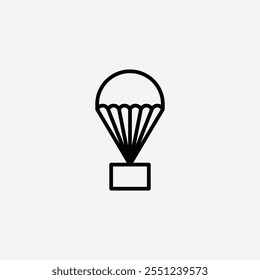 Parachute thin liner icon isolated.