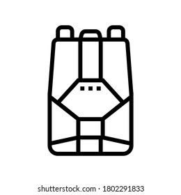 parachute tool line icon vector. parachute tool sign. isolated contour symbol black illustration