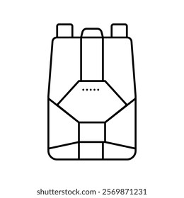 parachute tool line icon vector. parachute tool sign. isolated contour symbol black illustration