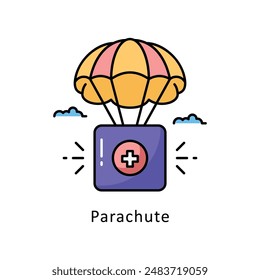 Parachute vector   Filled outline Design illustration. Symbol on White background EPS 10 File