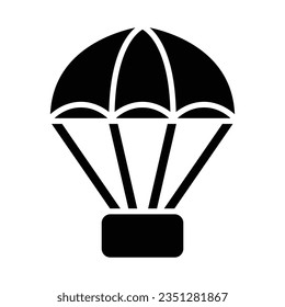 Parachute Vector Glyph Icon For Personal And Commercial Use.
